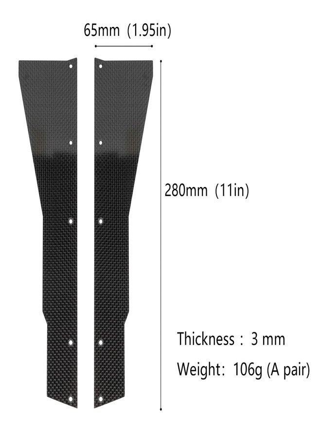 MOSHNOLY Carbon Fiber Widening Side Skirts ARA320509 for ARRMA 1/7 6S Limitless F1/Infraction/Felony,3mm Durable Side Guard Protection,Body Side Panel Chassis Cover,Skid Plate Protect-2.56 * 11 * 0.12 inches - Image 4